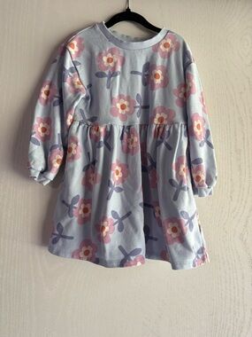 Cat & Jack Light Blue Floral Peasant Dress